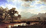 Albert Bierstadt Canvas Paintings - Haying, Conway Meadows